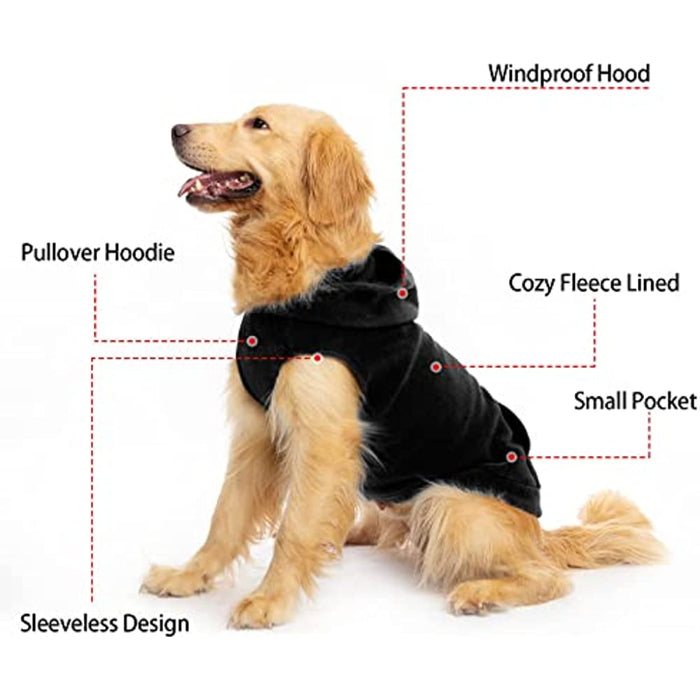 Pet Dog Clothes With Pocket, Polar Fleece Dog Hoodie Fall