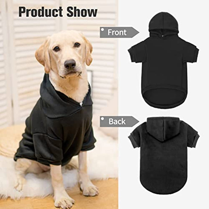 Dog Hoodies Fleece Lined Hooded Pullover For Dog Cat In Cold Weather