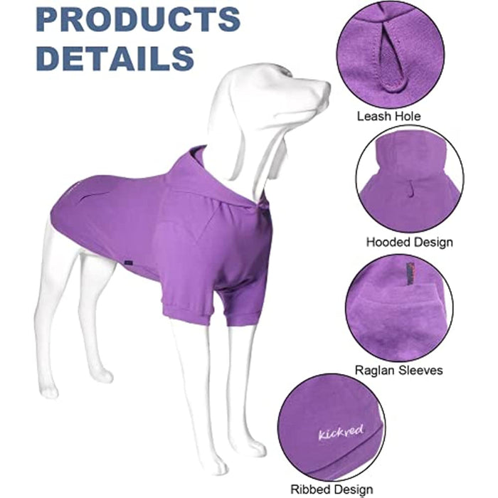 Basic Dog Hoodie Sweatshirts, Pet Clothes Hoodies Sweater With Hat & Leash Hole, Soft Cotton Outfit Coat For Small Medium Large Dogs Purple