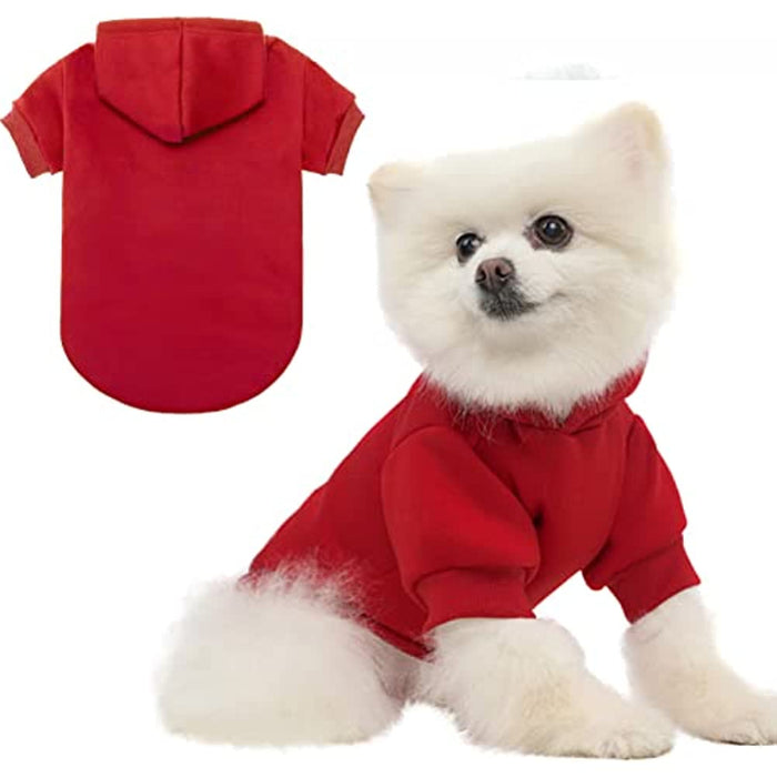 Dog Hoodies Fleece Lined Hooded Pullover For Dog Cat In Cold Weather