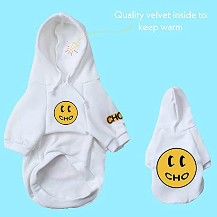 Smiley Dog Clothes Smiley Face Sweater Cotton Sweatshirt Fashion Outfit For Dogs Cats Puppy