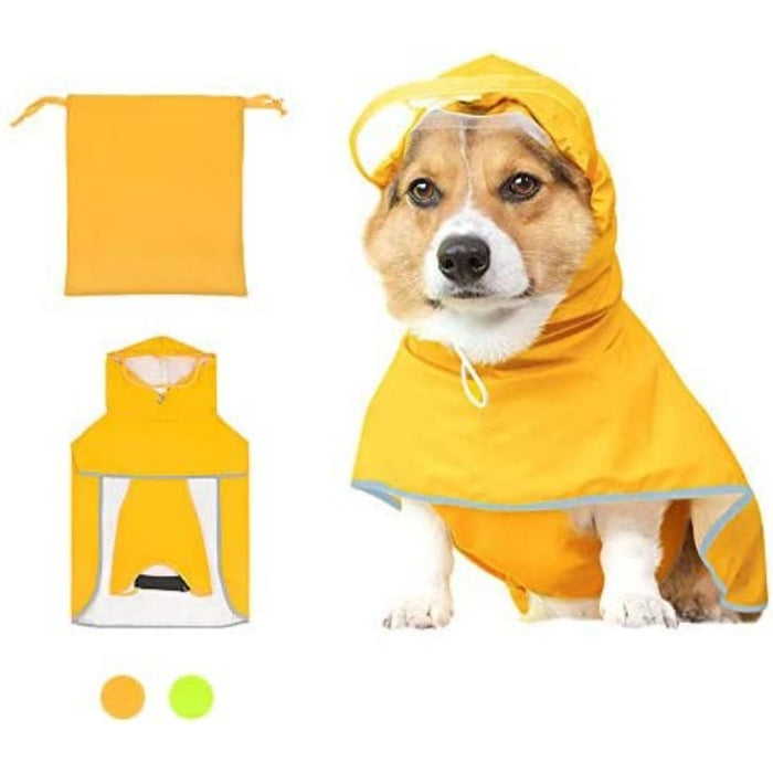 Dog Raincoat With Hood Waterproof Dog Rain Jacket