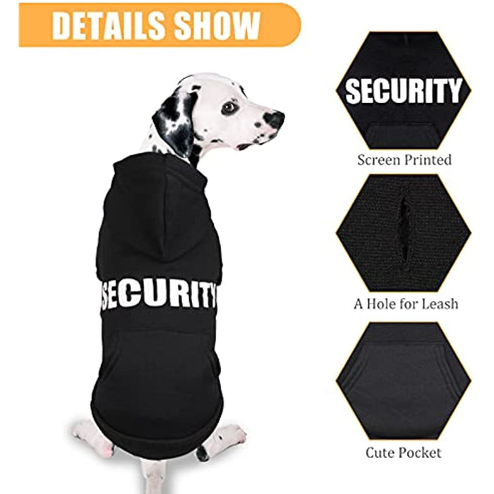 Dog Hoodie Security Dog Sweater Soft Brushed Fleece Dog Clothes Dog Hoodie Sweatshirt With Pocket Dog Sweaters For Large Dogs