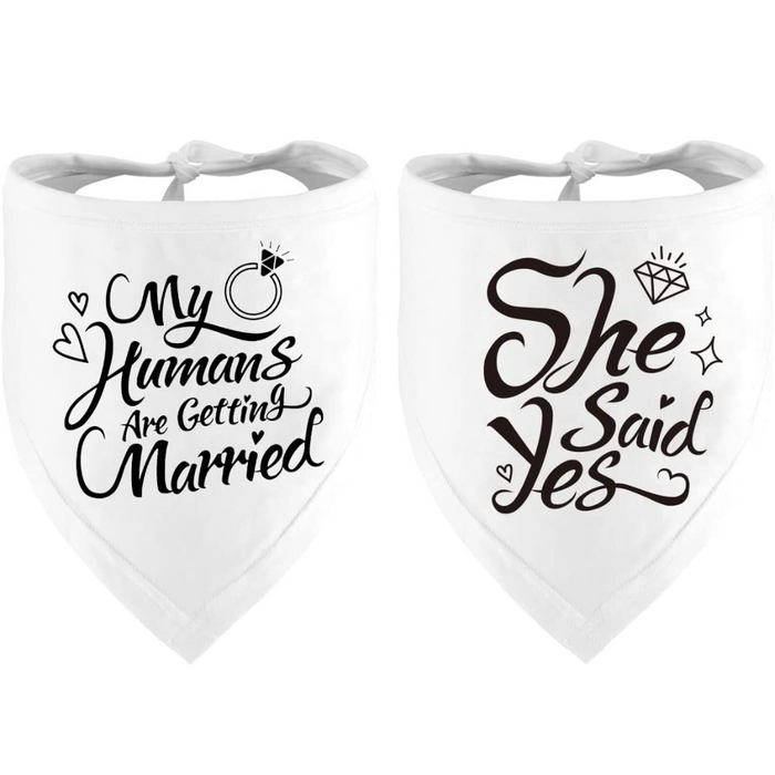 My Humans Are Getting Married Dog Bandana, Wedding Photo Prop, Pet Scarf, Dog Engagement Announcement, Pet Accessories