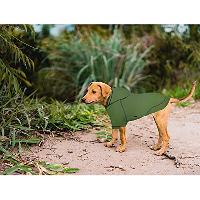 Basic Dog Hoodie Sweatshirts, Pet Clothes Hoodies Sweater With Hat & Leash Hole, Soft Cotton Outfit Coat For Small Medium Large Dogs Green