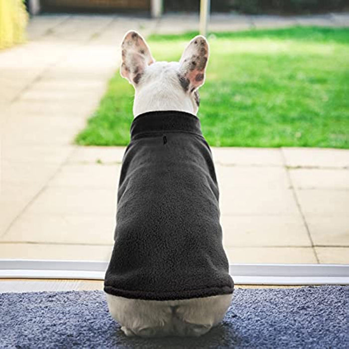 Dog Fleece Vest, Warm Sweatshirt Puppy Stretchy Sweater Pullover Dog Turtleneck Coat Dog Winter Jacket With Leash Hole