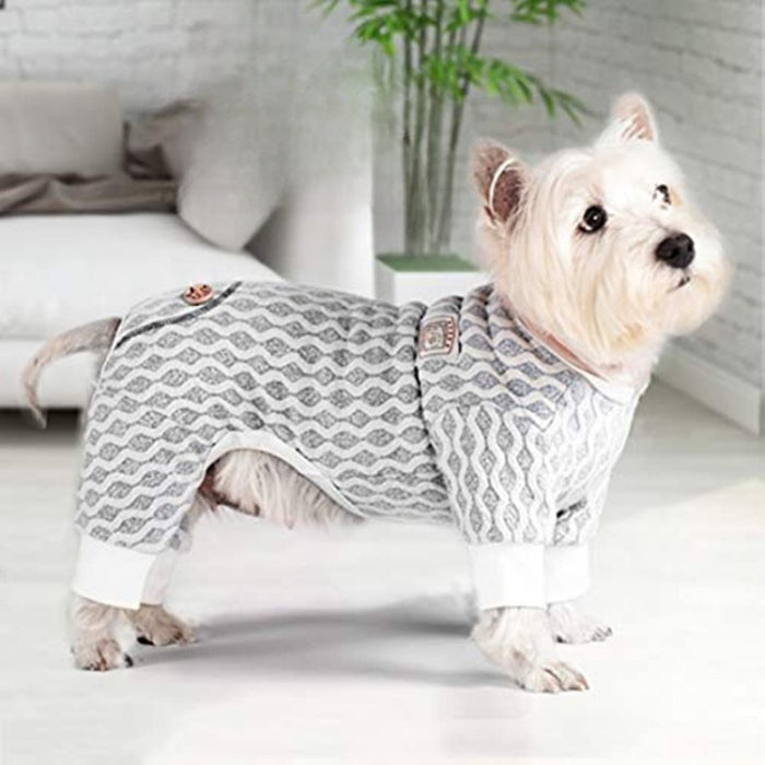 Dog Pajamas Stretchable Dog Jumpsuit 4 Legs Strip PJS Pet Puppy Pajamas Lightweight