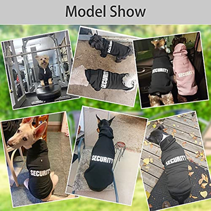 Security Dog Hoodies Puppy Sweater Cold Weather Dog Coats Soft Brushed Fleece Pet Clothes Hooded Sweatshirt For Dog Cat