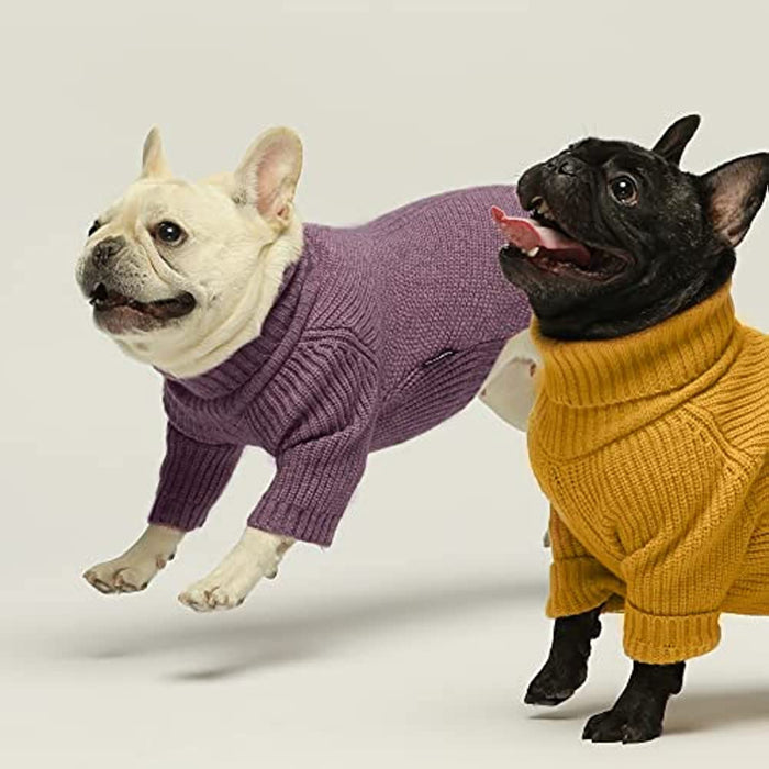 Thermal Knitted Dog Sweater Doggy Winter Coat Pet Clothes Doggie Turtleneck Jacket Puppy Outfits