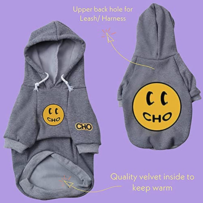 Smiley Dog Hoodie Stylish Dog Clothes Smiley Face Sweater Cotton Sweatshirt Fashion Outfit For Dogs Cats Puppy