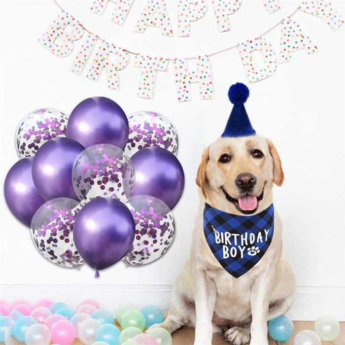 Dog Birthday Party Supplies, Boy Dog Birthday Bandana Scarf And Dog Birthday Hat With Number