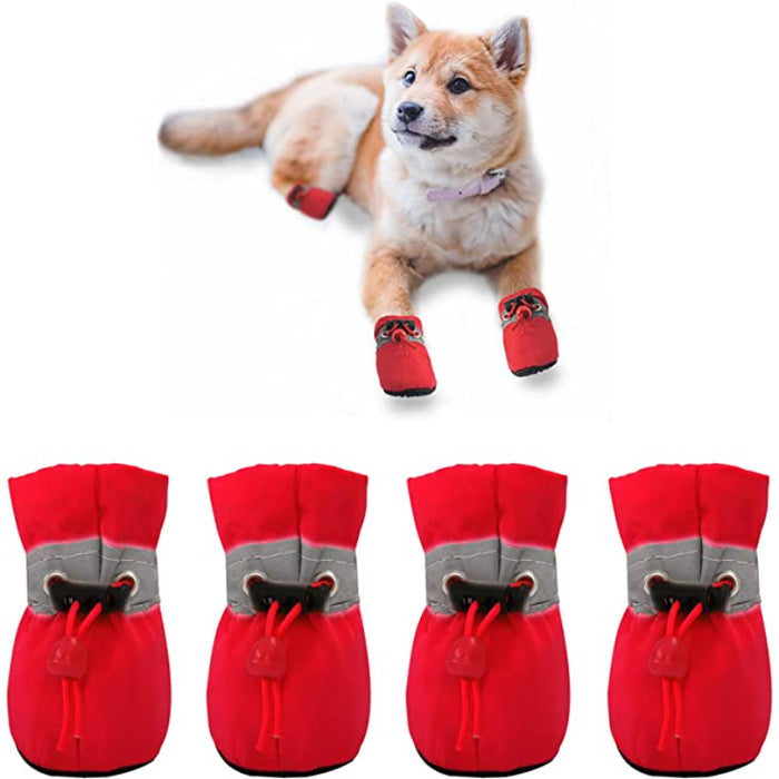 Dog Shoes Anti-Slip Dogs Boots & Paw Protector With Reflective Straps