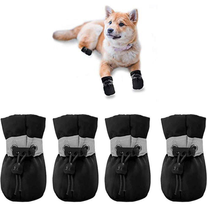Dog Shoes Anti-Slip Dogs Boots & Paw Protector With Reflective Straps
