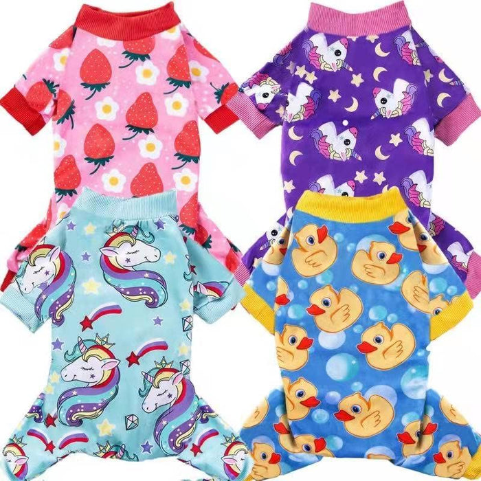 4 Piece Dog Pajamas For Small Dogs Pjs Clothes Puppy Onesies Outfits For Doggie Christmas Shirts Sleeper For Pet