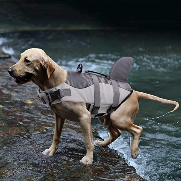 Dog Life Jacket Ripstop Shark Dog Safety Vest Adjustable Vest