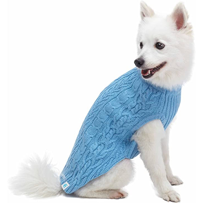 Pet Classic Dog Sweater Wool Blend Cable Knit Pullover Crewneck