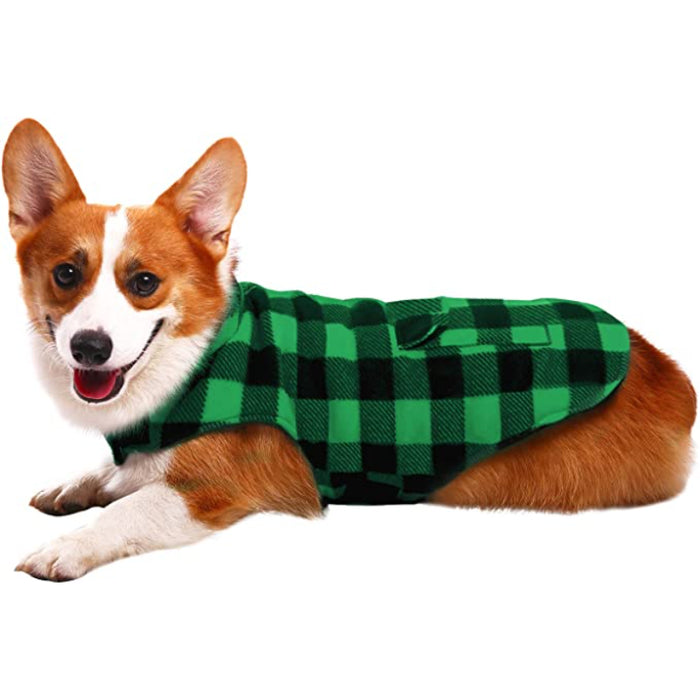 Dog Winter Coat, Dog Fleece Jacket Plaid Reversible Dog Vest Waterproof Windproof Cold Weather Dog Clothes Pet Apparel For Dogs