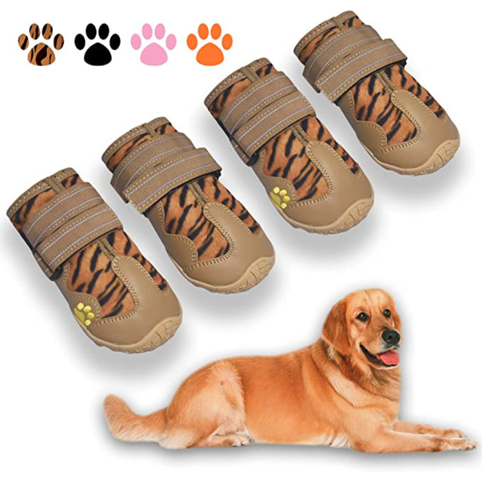 Waterproof Dog Shoes, Dog Booties With Reflective Strips