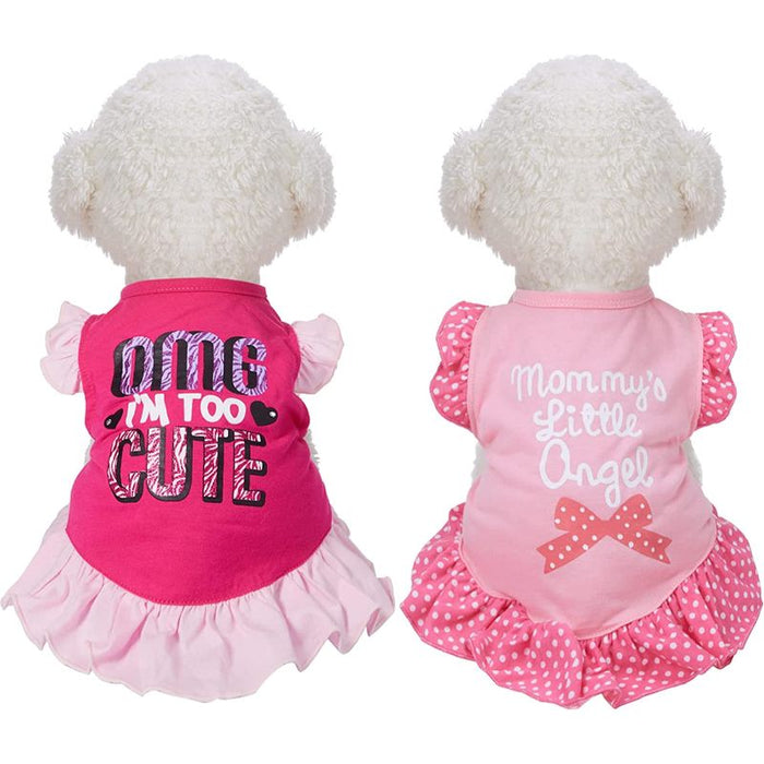 2 Pieces Dog Dresses For Small Dogs And Cats