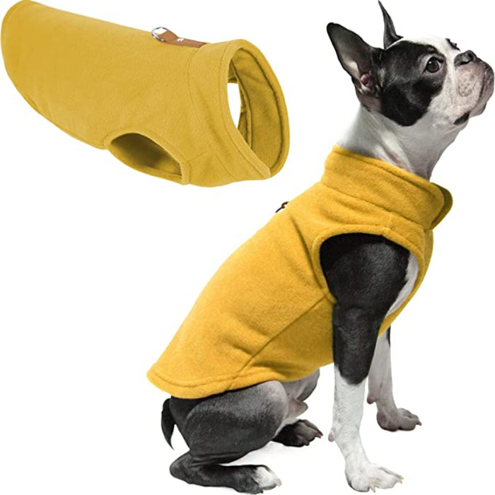 Dog Sweater Warm Pullover Fleece Vest Dog Jacket With O-Ring Leash
