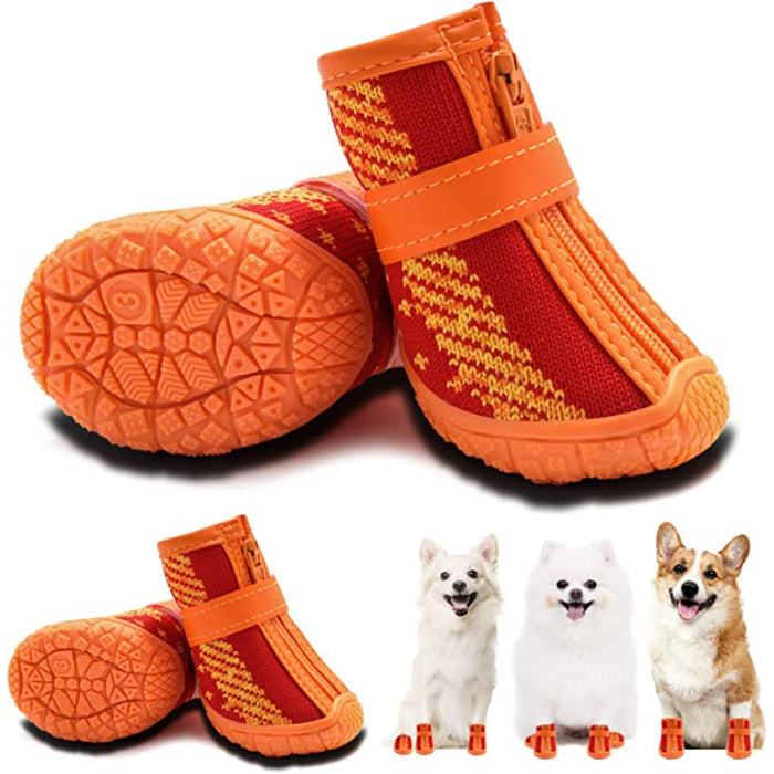 Dog Shoes For Small Dogs Boots, Breathable Dog Booties Paw Protector For Hot Pavement Winter Snow Hiking Booties 4pcs