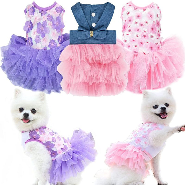Summer Puppy Clothes Outfit Apparel Female Cat Skirt