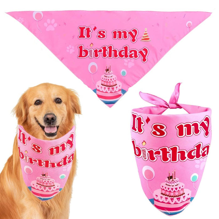 Dogs Birthday Bandanas Set With Birthday Hat