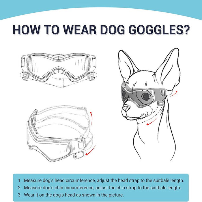 Dog Goggles Small Breed, UV Protection Dog Sunglasses For Medium Breed Dog Goggles For Medium Dog, Black