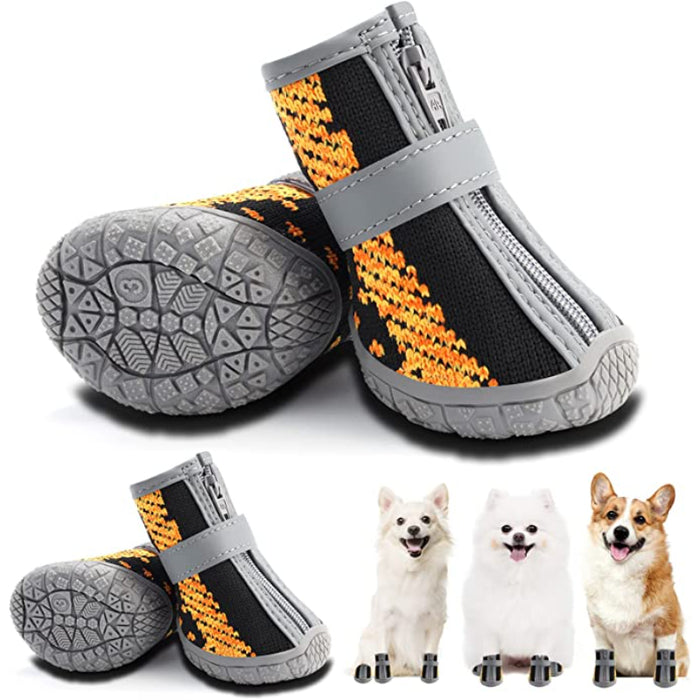 Dog Shoes For Small Dogs Boots, Breathable Dog Booties Paw Protector For Hot Pavement Winter Snow Hiking Booties 4pcs