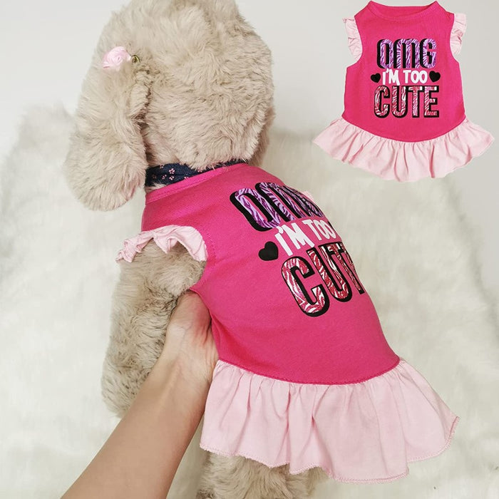 4 Pieces Pet Dog Dress Dog Clothes Girl Puppy Shirt Yorkie Clothes Doggie Dress Dog Apparel for Small Dogs and Cats
