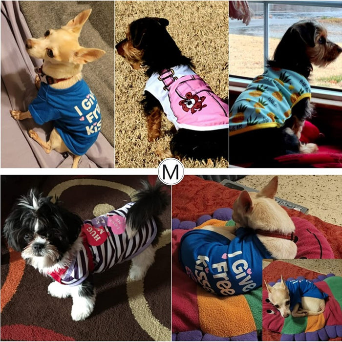Pet Shirts Printed Puppy Shirts Dog Sweatshirt Dog Clothing Cotton Dog Pullover Soft Shirt for Pet Dog Apparel Christmas New Year