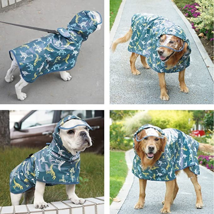 Dog Raincoat With Hood Waterproof Dog Rain Jacket