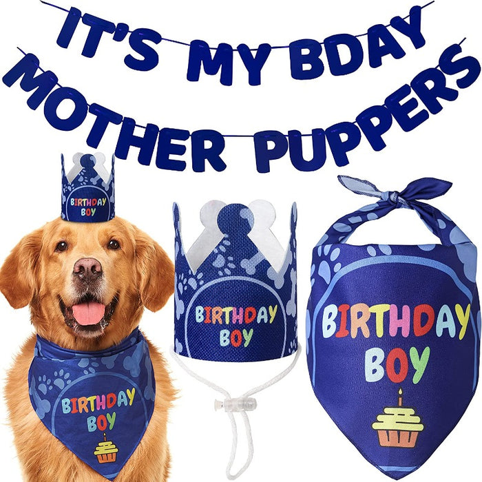 Dog Birthday Party Supplies With Dog Birthday Bandana Set