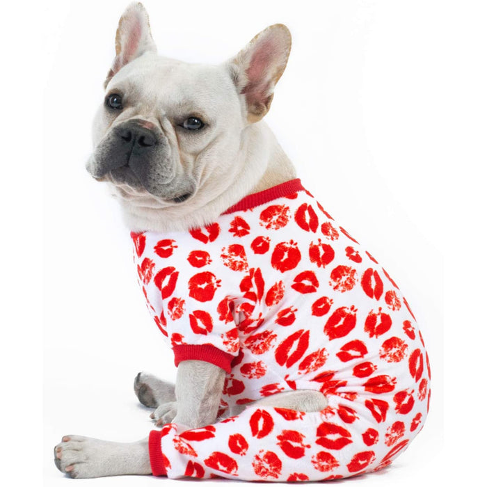 Dog Pajamas Valentines Day Soft Cat Apparel Puppy Pjs Onesies