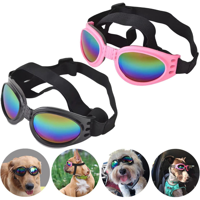 Dog Goggles Pet Sunglasses Adjustable Foldable Eye Wear UV Protection Windproof Polarized Sunglasses for Dogs About Over 15 lbs