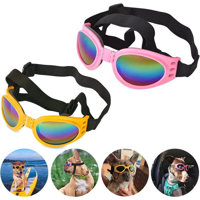 Dog Goggles Pet Sunglasses Adjustable Foldable Eye Wear UV Protection Windproof Polarized Sunglasses for Dogs About Over 15 lbs