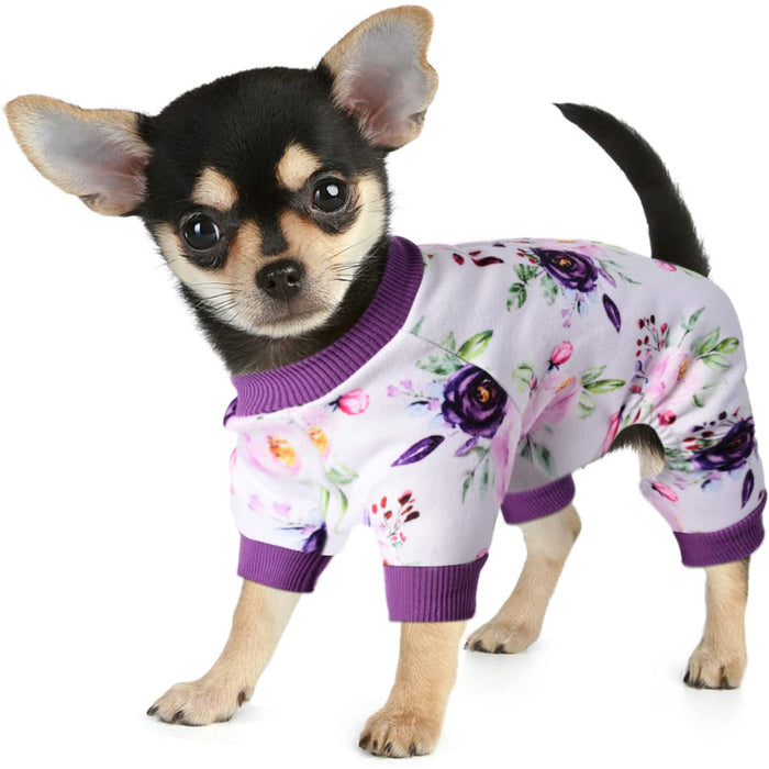 Dog Pajamas Jumpsuit For Small Dogs, Chihuahua Pajamas, Warm Tiny Dog Clothes Outfit