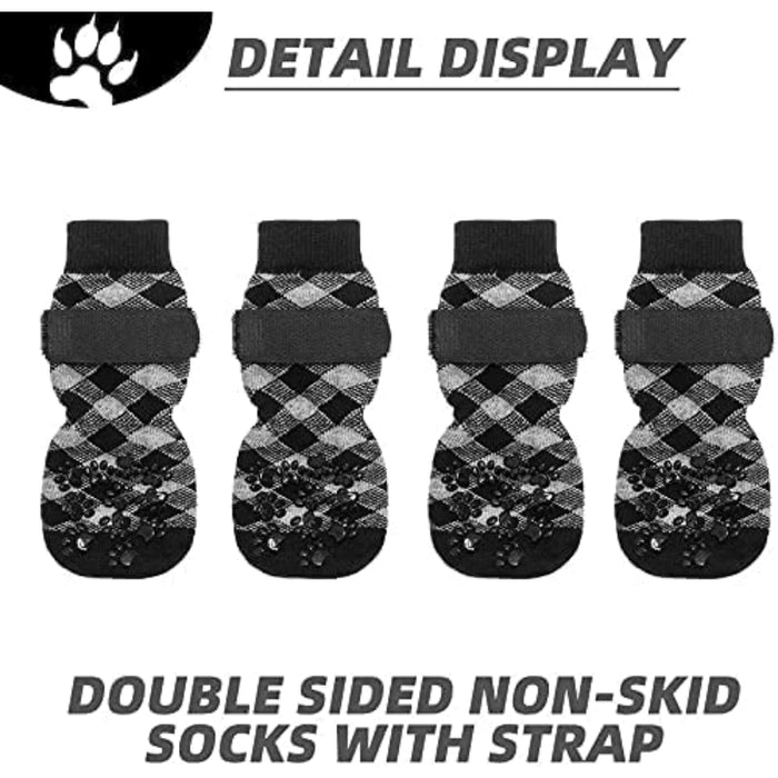 Double Side Anti-Slip Dog Socks Adjustable Pet Paw Protector