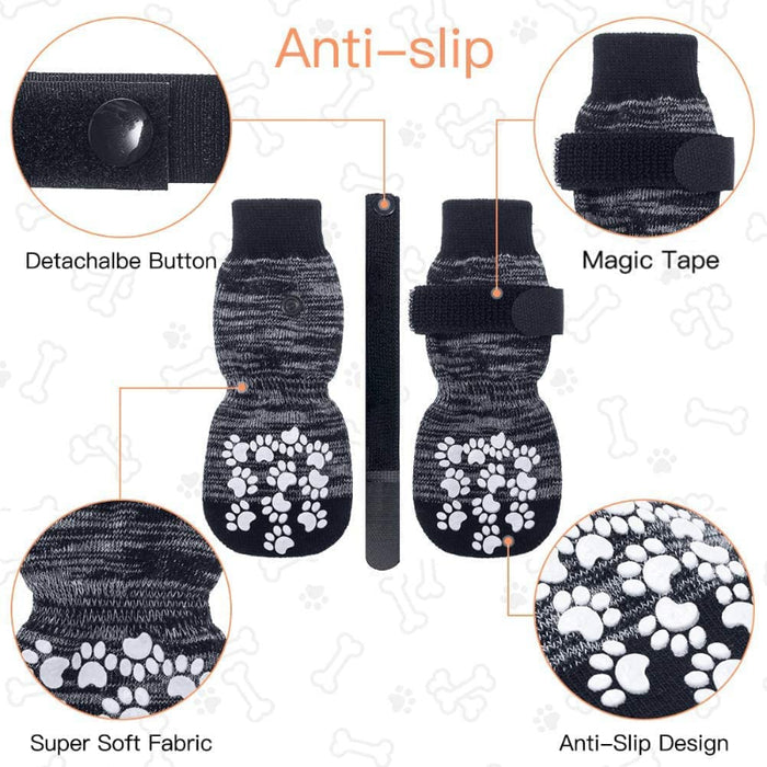 Double Side Anti-Slip Dog Sock With Adjustable Straps