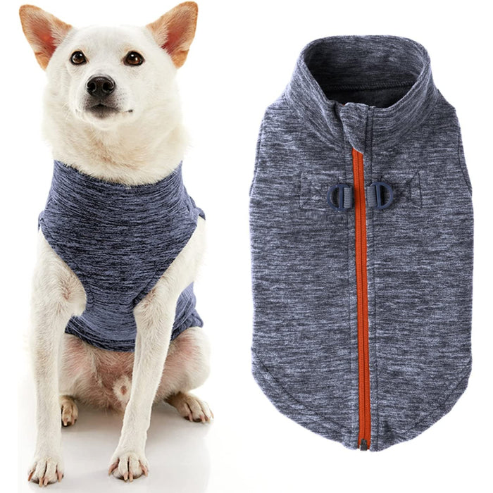 Zip Up Fleece Dog Sweater Winter Small Dog Sweater