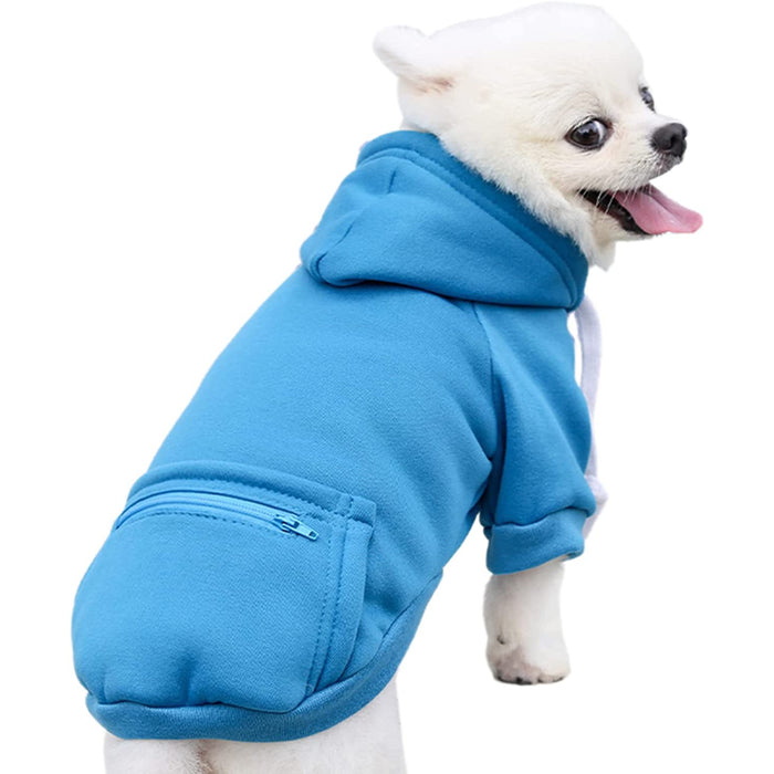 Winter Dog Hoodie Sweatshirts With Pockets Warm Dog Clothes For Small Dogs Chihuahua Coat Clothing Puppy Cat Costume