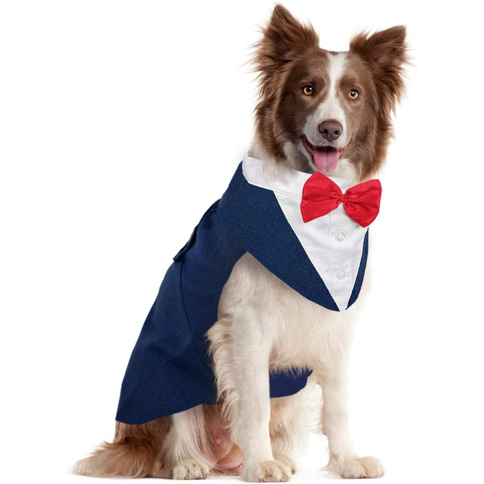 Dog Suit and Bandana Set, Dogs Tuxedo Wedding Party Suit