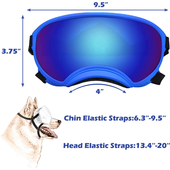 Large Dog Sunglasses With Adjustable Strap UV Protection