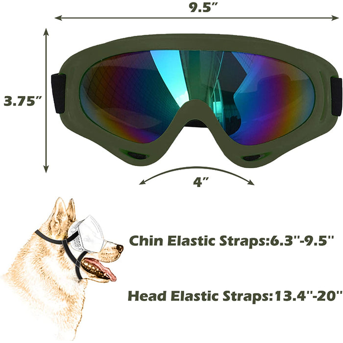 Large Dog Sunglasses With Adjustable Strap UV Protection