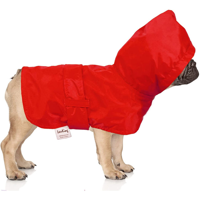 Dog Raincoat Hooded Leash Hole 10 Sizes, Waterproof Double Layer Dog rain Coat Jacket with Cotton Lining for Small Medium and Large Dog