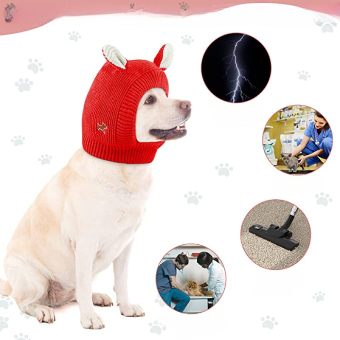 Ears for Dogs, Dog Ear Muffs Noise Protection Knitted Dog Hats Pet