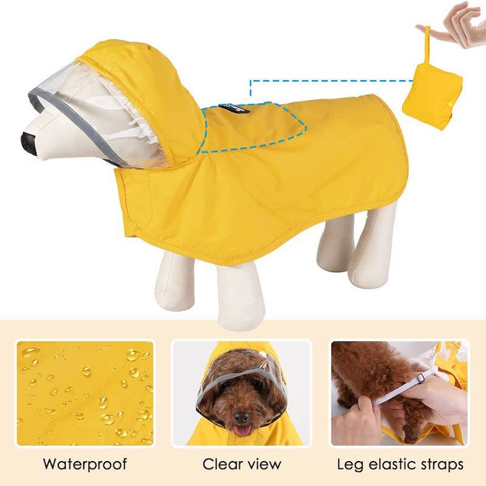 Dog Raincoat With Adjustable Dog Rain Jacket