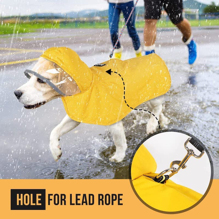 Dog Raincoat With Adjustable Dog Rain Jacket