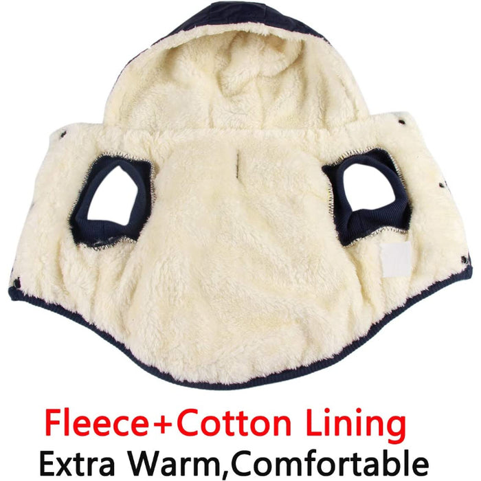 Fleece Lining Extra Warm Dog Hoodie In Winter For Small Dogs Jacket Puppy Coats With Hooded