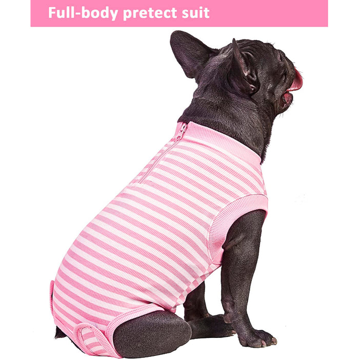 Female Dog Recovery Suit Pink Medium,Spay Suit,Male Recovery Suit,Narrow Pink Striped M
